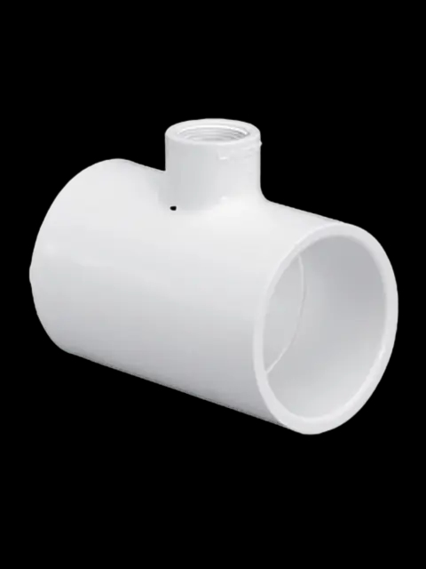 REDUCER; 1-1/2 INCH X 1-1/2 INCH X 1-1/4 INCH NOMINAL SIZE; 1-1/2 INCH IPS SOLVENT WELD SOCKET X 1-1/2 INCH IPS SOLVENT WELD SOCKET X 1-1/4 INCH IPS SOLVENT WELD SOCKET END CONNECTION; 40 S SCHEDULE; INJECTION MOLDED PVC MATERIAL