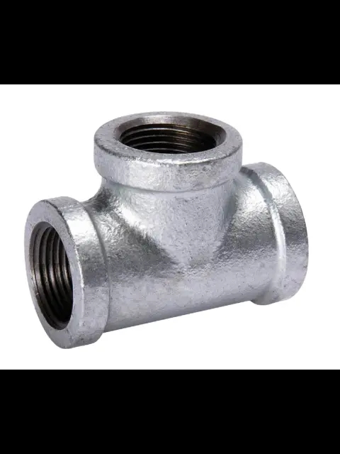 1-1/4" X 1-1/4" X 1/2" Galvanized Malleable Reducing Tee