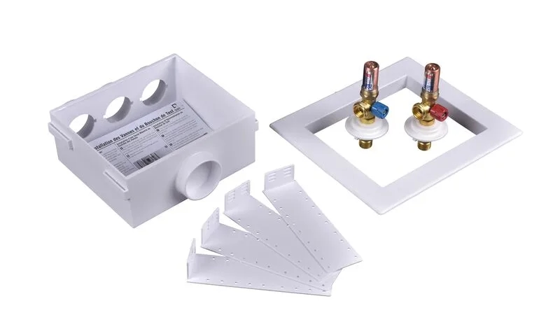 QUADTRO Washing Machine Outlet Box w/ 1/4 Turn Copper Hammer Valve