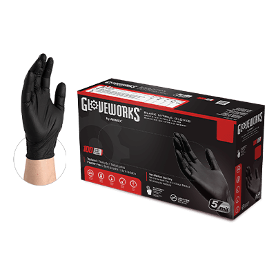 Black Nitrile Gloves (Medium)