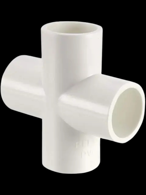 2 INCH NOMINAL SIZE; 2 INCH IPS SOLVENT WELD SOCKET X 2 INCH IPS SOLVENT WELD SOCKET X 2 INCH IPS SOLVENT WELD SOCKET X 2 INCH IPS SOLVENT WELD SOCKET END CONNECTION; 40 S SCHEDULE; INJECTION MOLDED PVC MATERIAL; ASTM D1784 MATERIAL SPECIFICATION