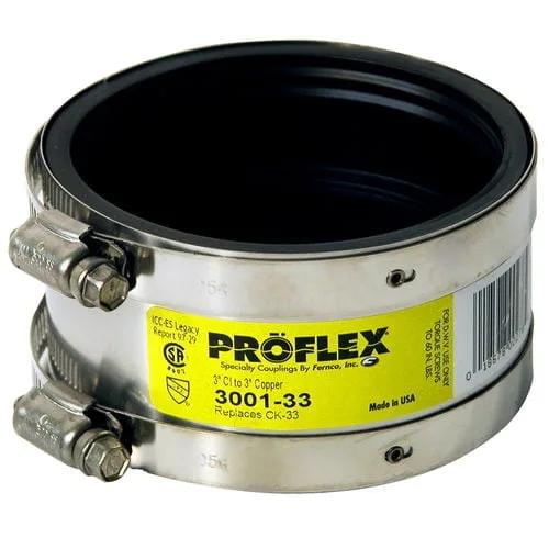 Proflex 3" X 2" Cast Iron x Copper Flexible Coupling