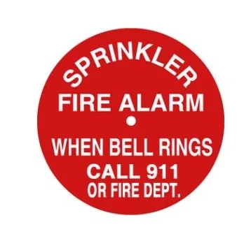 6" Sign: When Bells Rings Call 911