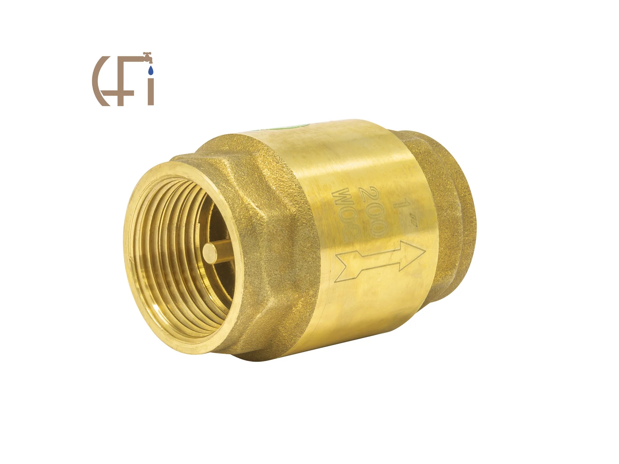 1/2" Brass TxT In-line Check Valve (Spring Loaded)
