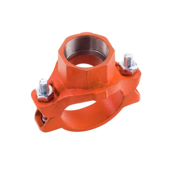 Grooved-Pipe-Fitting-Ductile-Iron-Orange-Enamel-Coated-Mechanical-Tee